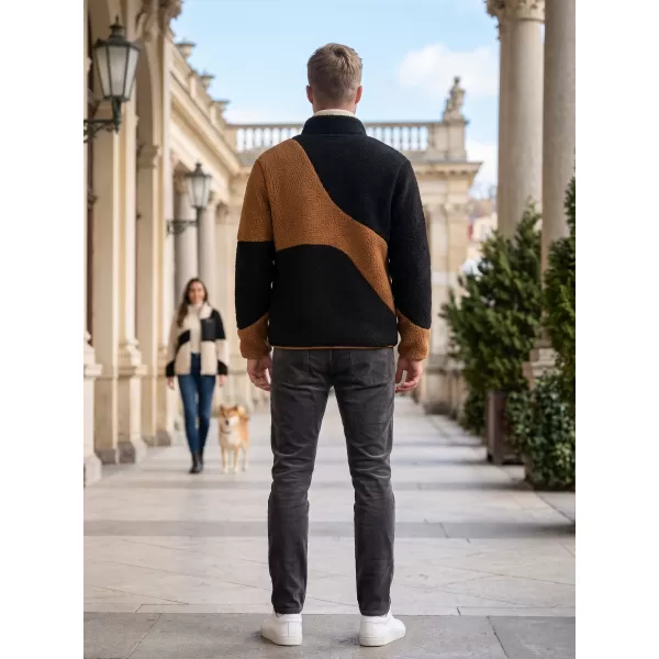  Hanorac pentru bărbați din fleece ALTISPORT GANAN NEGRU/MARO 