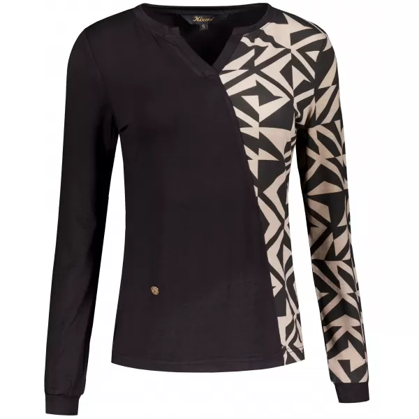  Tricou pentru femei KIXMI VIVIANE NEGRU/BEJ 