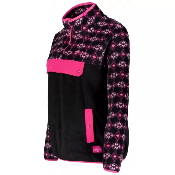  Hanorac de damă din fleece ALTISPORT GEMMY NEGRU/ROZ 