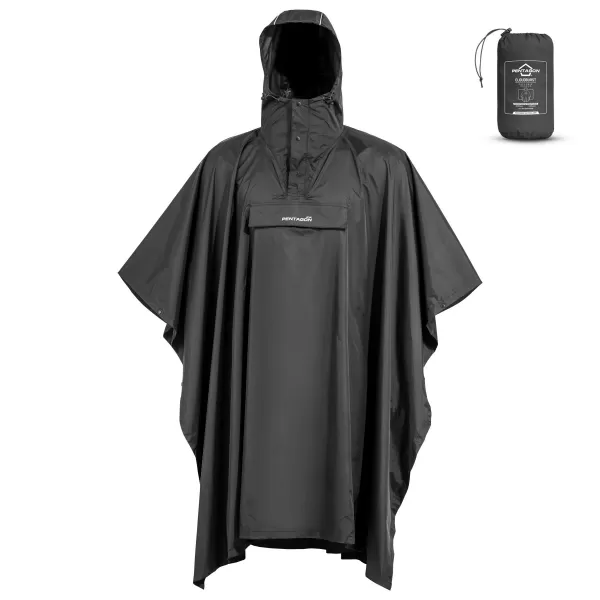  Sacou PENTAGON CLOUDBURST PACKABLE RAIN PONCHO K07018 NEGRU 