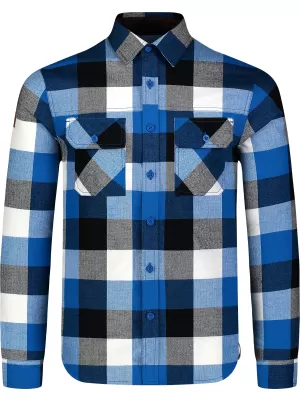Cămașă de flanelă NORDBLANC QUANTUM NBSSM8243 ALBASTRU