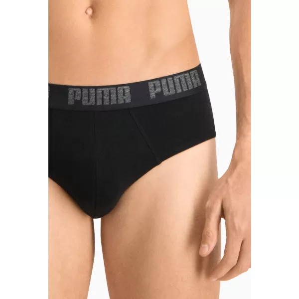  Briefuri pentru bărbați PUMA BASIC BRIEF 2P 88910006 NEGRU/NEGRU 