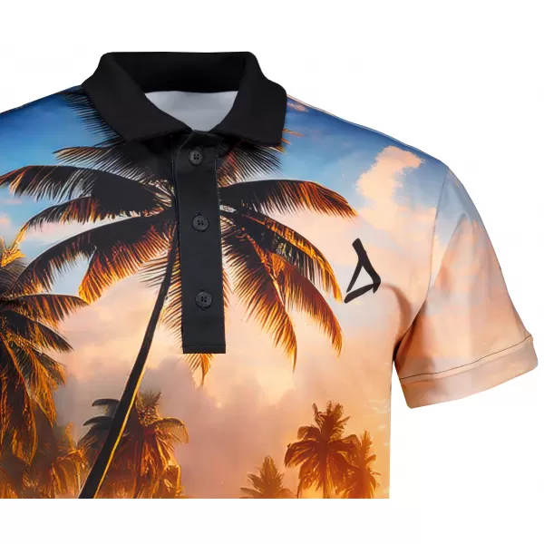  Tricou funcțional pentru bărbați cu guler premium ALTISPORT VOJ/ALM116TR05 PALMIERI 