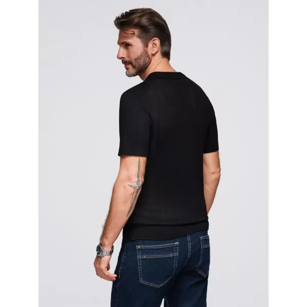  Tricou pentru bărbați OMBRE OM-POSS-0158 NEGRU 