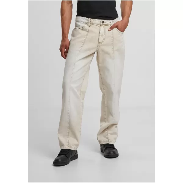  Blugi URBAN CLASSICS TB7605 ALB MURDAR SPĂLAT 