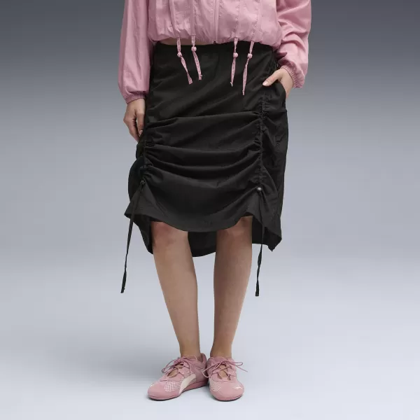  Fusta doamnelor PUMA DARE TO WOVEN MIDI SKIRT 63215001 PUMA NEGRU 