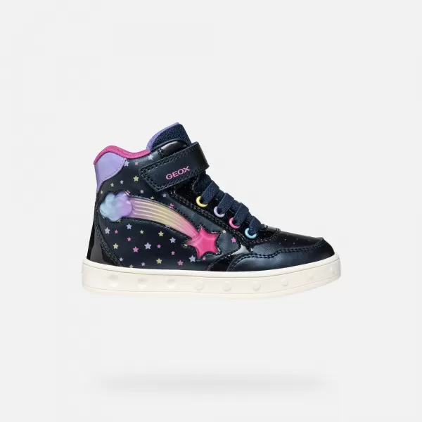  Adidași pentru fete GEOX SKYLIN J568WB0PVKCC4243 ALBASTRU ÎNCHIS 