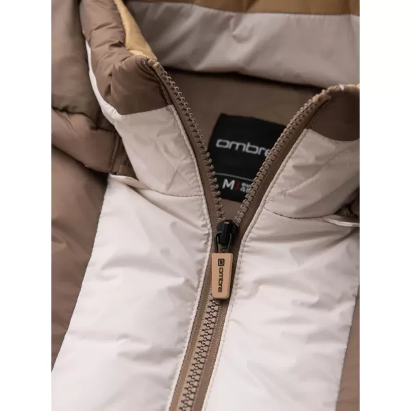  Sacou OMBRE OM-JALP-0296 BEJ ȘI ALB 