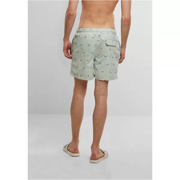  Pantaloni scurți de baie URBAN CLASSICS TB2680 FROT MINT/VINTAGE BLUE 