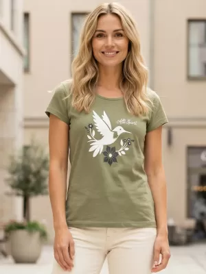 Tricou pentru femei cu mâneci scurte ALTISPORT ALW192122 KAKI