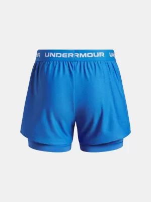 Pantaloni scurți pentru fete UNDER ARMOUR UA TECH PLAY UP 2N1 SHORT 6004985-402 ALBASTRU