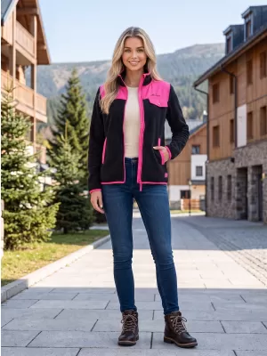 Hanorac de damă din fleece ALTISPORT GENESIS NEGRU
