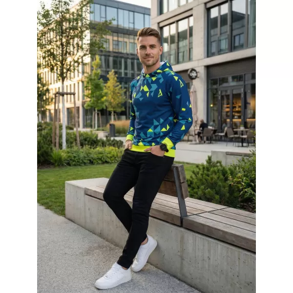  Hanorac funcțional premium pentru bărbați ALTISPORT VOJ/ALM108MI01 BLEUMARIN-GALBEN NEON 