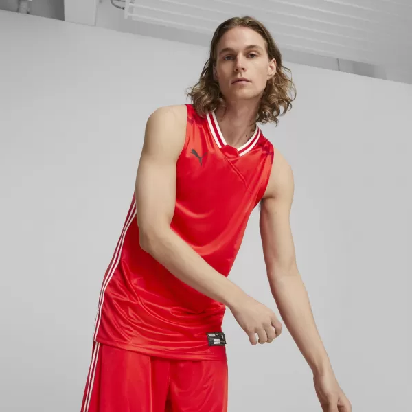  Jersey pentru bărbați PUMA HOOPS TEAM GAME JERSEY 67662804 PUMA RED 