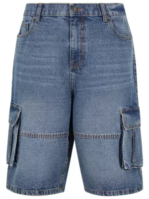 Pantaloni scurţi URBAN CLASSICS TB7367 BLUE DEEP BLUE SPĂLATĂ