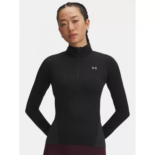  Tricou pentru femei UNDER ARMOUR UA VANISH SEAMLESS 1/4 ZIP 6000644-003 NEGRU 