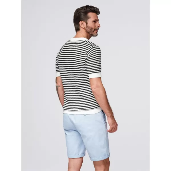  Tricou pentru bărbați OMBRE OM-POSS-0161 ALB -NEGRU 