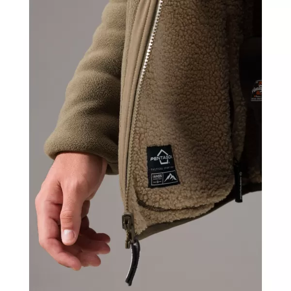  Hanorac fleece PENTAGON IANOS SHERPA 2 K09057 RAL7013/NEGRU 