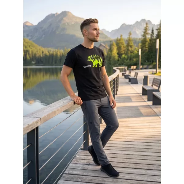  Tricou pentru bărbați cu mâneci scurte ALTISPORT ALM193129 NEGRU -GREEN 