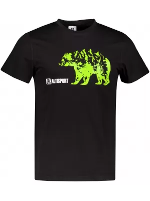 Tricou pentru bărbați cu mâneci scurte ALTISPORT ALM193129 NEGRU -GREEN
