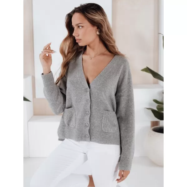  Cardigan pentru doamne DSTREET MY2509 GRI ÎNCHIS 