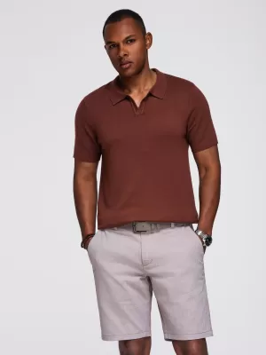 Tricou pentru bărbați OMBRE OM-POSS-0159 MARO ÎNCHIS