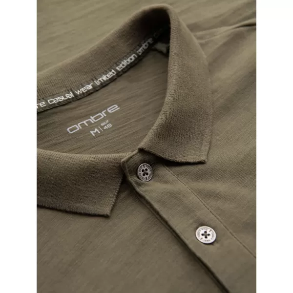  Mens t -thirt cu guler OMBRE OM-POWS-0142 MĂSLIN ÎNTUNECAT 