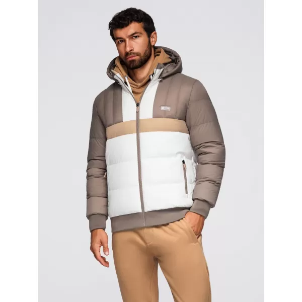  Sacou OMBRE OM-JALP-0296 BEJ ȘI ALB 