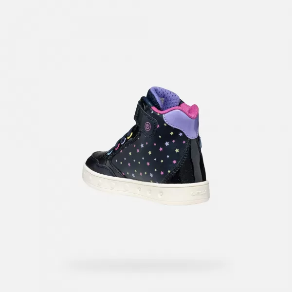  Adidași pentru fete GEOX SKYLIN J568WB0PVKCC4243 ALBASTRU ÎNCHIS 