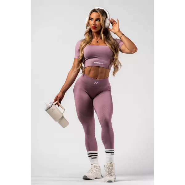  Crop top model fără sudură FLOW SEAMLESS 499 PINK Nebbia 