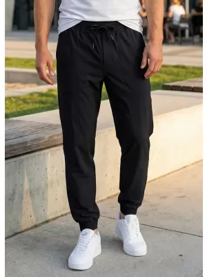 Pantaloni pentru bărbați ALTISPORT ATS JOGGER CLASSIC - FIT NEGRU