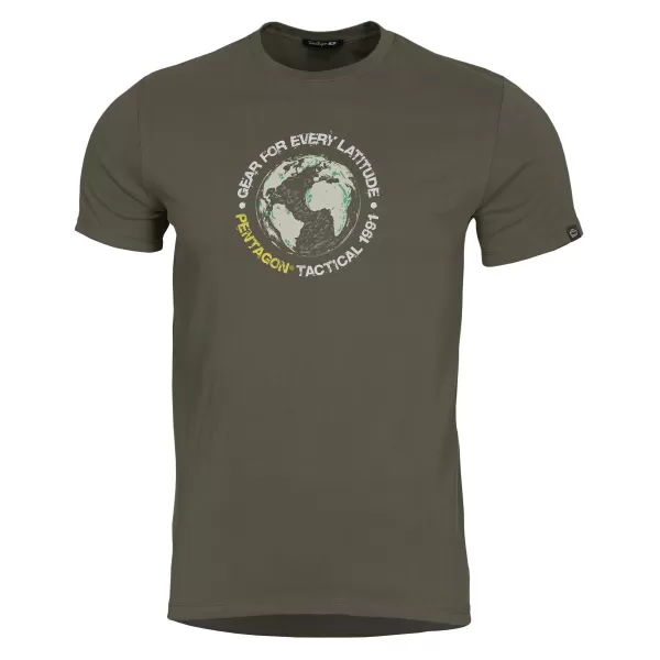  tricou PENTAGON GLOBE T-SHIRT K09055 MARO GRI 