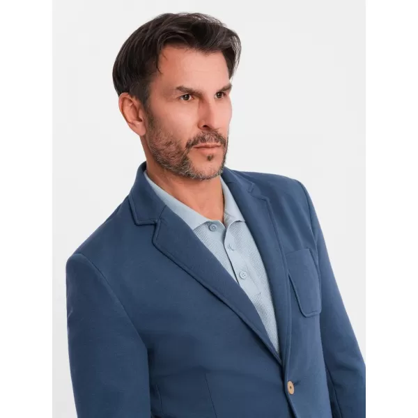  Jachetă pentru bărbați OMBRE OM-BLZB-0101 ALBASTRU ÎNCHIS 
