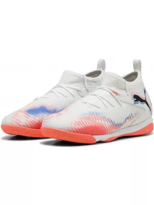 Pantofi pentru bebeluși PUMA FUTURE 8 MATCH IT + MID JR 10861701 WHITE/ ALB/PUMA NEGRU/ROȘU STRĂLUCITOR