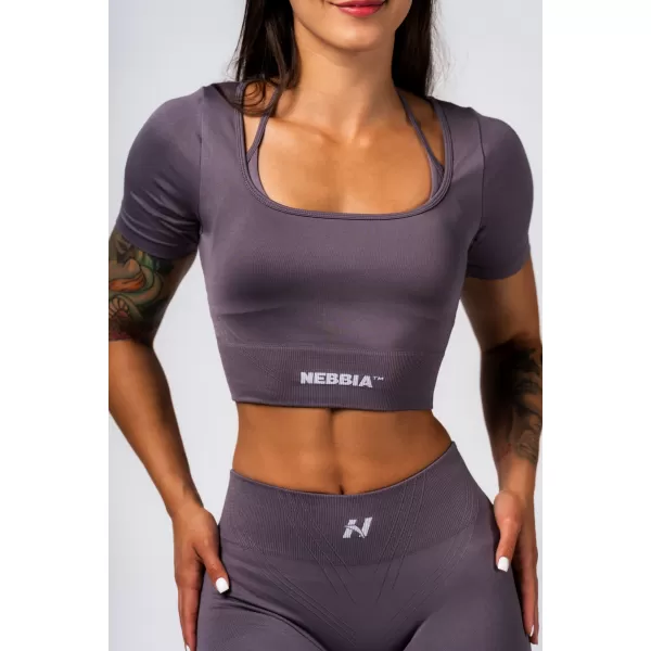  Crop top model fără cusături FLOW SEAMLESS 499 DARK GREY Nebbia 
