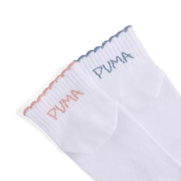  Șosete PUMA GIRLS SCALLOP EDGE QUAR 94723501 ALB/ROZ 
