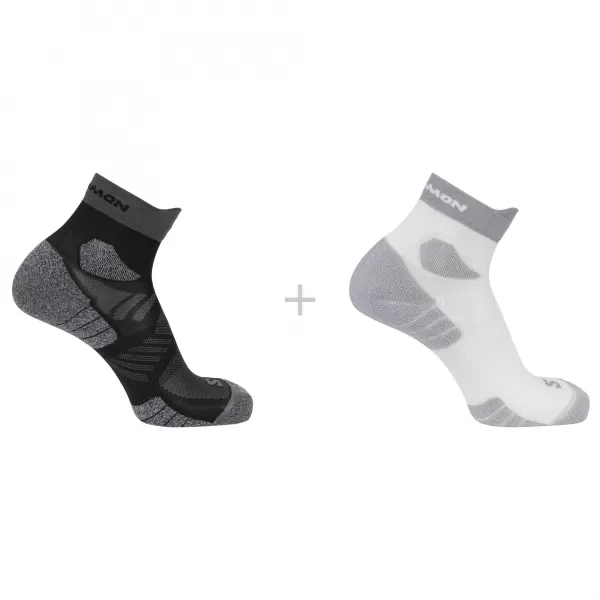  Șosete SALOMON AERO ANKLE 2-PACK ALB/NEGRU 