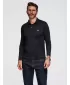 Tricou pentru bărbați cu guler OMBRE OM-POLS-0139 NEGRU
