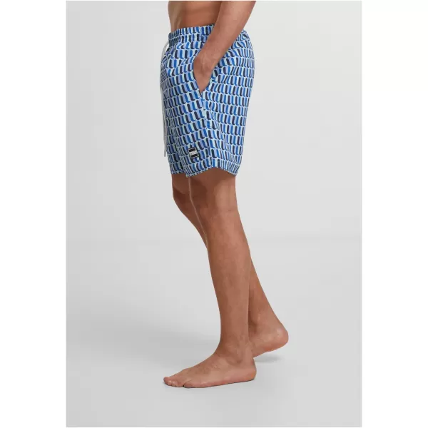  Pantaloni scurți de baie URBAN CLASSICS TB2679 MODEL RETRO ALBASTRU 