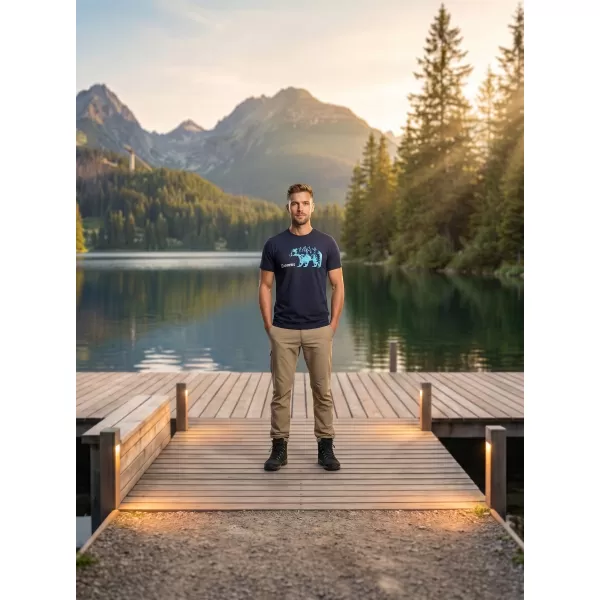  Tricou pentru bărbați cu mâneci scurte ALTISPORT ALM193129 SEA -BLUE 