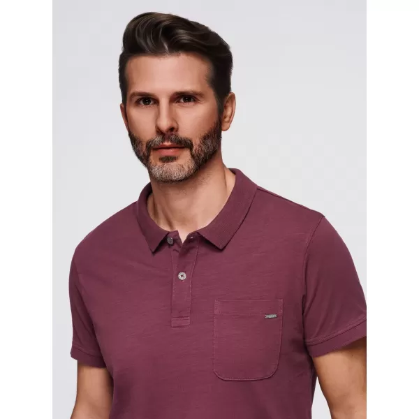  Mens t -thirt cu guler OMBRE OM-POWS-0142 MARO 