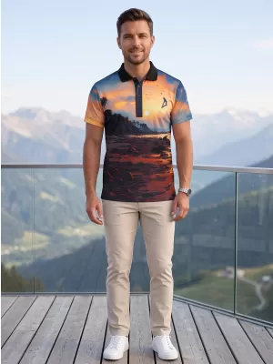 Tricou funcțional pentru bărbați cu guler premium ALTISPORT VOJ/ALM116TR05 BANCAR