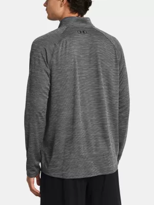 Tricou pentru bărbați UNDER ARMOUR UA TECH TEXTURED 1/2 ZIP 1382797-025 GRI