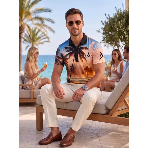  Tricou funcțional pentru bărbați cu guler premium ALTISPORT VOJ/ALM116TR05 PALMIERI 