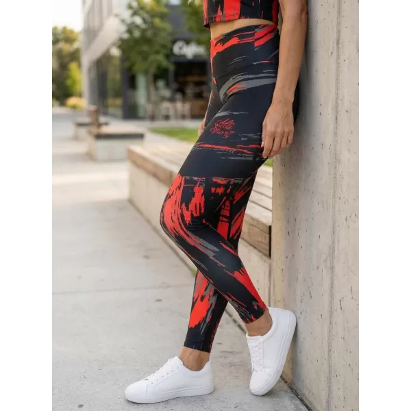  Crop top de damă premium ALTISPORT VOJ/ALW010TR07 ČERNOČERVENÁ NEGRU ȘI ROȘU 