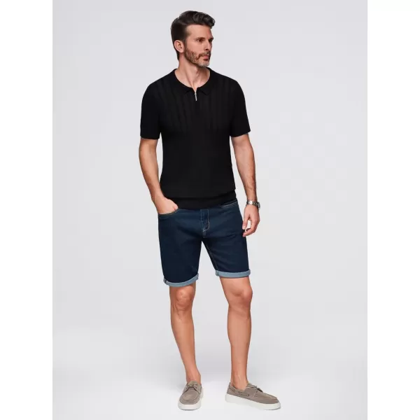  Tricou pentru bărbați OMBRE OM-POSS-0158 NEGRU 