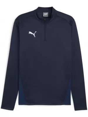 Cămaşă PUMA TEAMGOAL TRAINING 1/4 ZIP TO 65862906 PUMA NAVY/ALB/ALBASTRU PERSAN