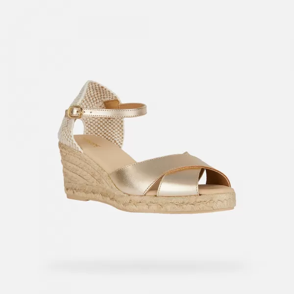  Sandale de dama GEOX GELSA LOW DE AUR 