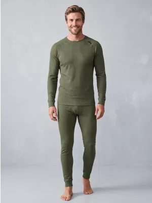 Set termic pentru bărbați ALTISPORT GAIN KAKI/NEGRU