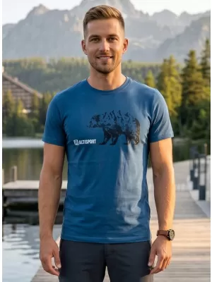 Tricou pentru bărbați cu mâneci scurte ALTISPORT ALM193129 DENIM